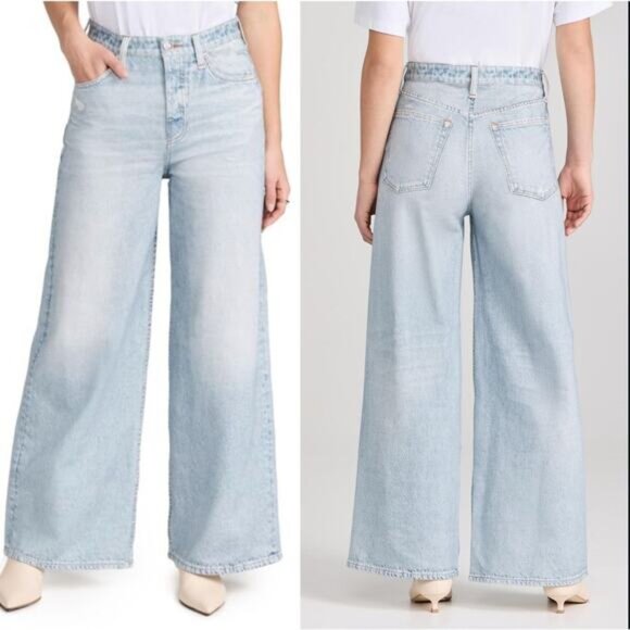 NEW Rag & Bone Miramar Sofie Wide Leg Flare Ankle Length Sweatpants Blue Size 25 - Picture 1 of 9